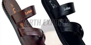 Softfeet-03 Mens Brown and Black PU Leather Slipper