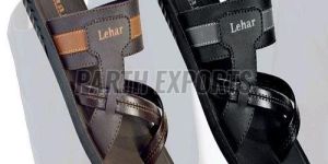 Softfeet-04 Mens Brown and Black PU Leather Slipper