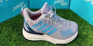 Speed Mens White and Grey Leather Sports Shoes