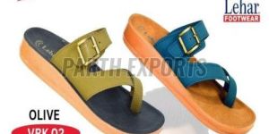 VRK-02 Ladies PU Leather Flat Slipper