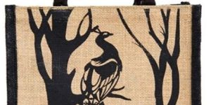 Two Tone Eco Friendly Jute - Tote Lunch Bag - KPS - 024
