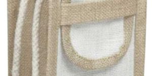Wine Bottle Great Gift Jute - Tote Bag with Flap - KWC - 014