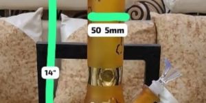 14 Inch Frosted Gold Glass Beaker