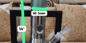 14 Inch Silver Green Smoking Glass Beaker