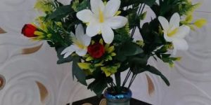 5 Inch Blue Glass Flower Pot