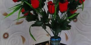 7 Inch Blue Glass Flower Pot