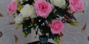 8 Inch Blue Black Glass Flower Pot