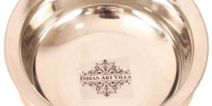 IndianArtVilla Pure Steel Copper Handi with Kadhai