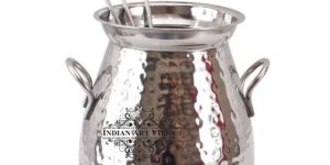 IndianArtVilla Steel Handmade Table Tandoor with 3 Skewers