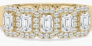 Round And Emerald Diamond Lancelot Half Eternity Ladies Designer Kada