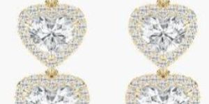 Round And Heart Diamond Dreamy Dangler Womens Earrings