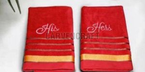 WA-006 Red Cotton Bath Towel