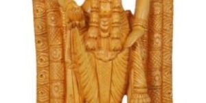 14 Inch Wooden Shree Vishnu Statue