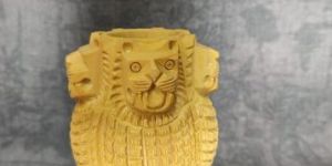 4 Inch Ashok Stambh Wooden Pen Holder
