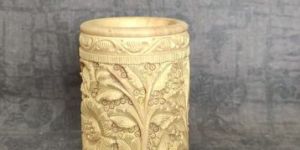 6 Inch Round Wooden Pen Holder