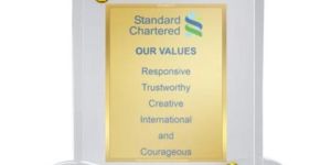 Diviniti 24K Gold Plated Acrylic Trophy