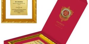 Diviniti 24K Gold Plated Foil DG Customized Certificate Frame