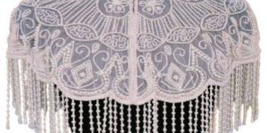 Ladies White Designer Short Poncho