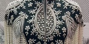 Ladies White Embellished Poncho