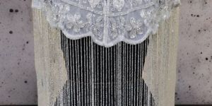 Ladies White Party Wear Long Poncho