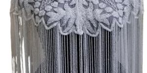 Ladies White W Leaf Designer Poncho