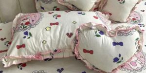 White Cotton Cartoon Printed Double Bed Sheets