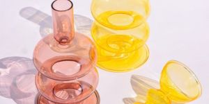 Retro Wavy Glass Candle Holder