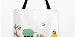 White Cotton Loop Handle Carry Bags