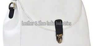 White Genuine Leather Sling Bags