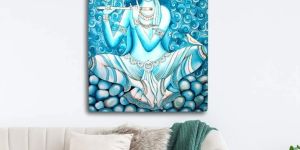 krishna wall painting frame