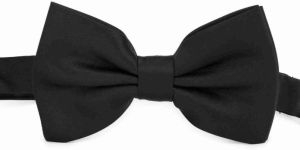 premium black satin bow tie