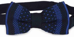 premium blue knitted bow tie