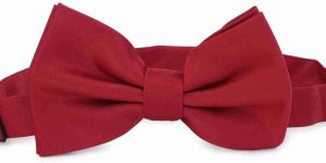 premium dark red satin bow tie
