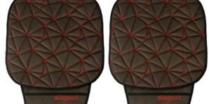 Space Coolpad Car Seat Cushion Black and Red (Set of 2)