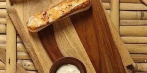 Wooden Serving Tray with Leather Handle