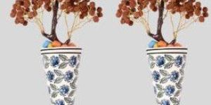 Handmade Rudraksha Tree for Wall (Set of 2)