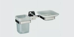 Tumbler Holder with Glass Soap Dish