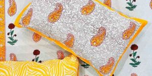 Multicolor Hand Block Printed Cotton Bedsheet