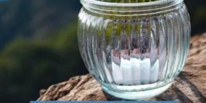 Round Vintage Transparent Glass Jar For Making Candles