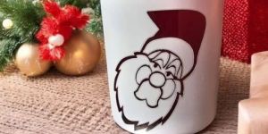 Santa Claus Face Designer Glass Jar For Candle Making