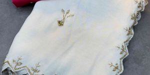 women zari weaving zari hand work cut dana saree