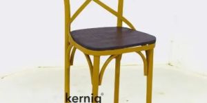 Wooden Seat Industrial Corss Back Bar Chair