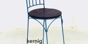 Wooden Seat Iron Outdoor Classic Bar Chair