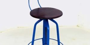 Wooden Seat Rotating Industrial Bar Chair