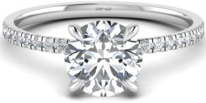 2.24CT Round Diamond Minimalist Solitaire Ring