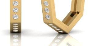 Round Diamond Open Huggie Earrings For Ladies