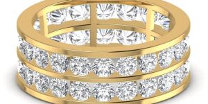 4.84CT Sparkle Two Line Diamond Wedding Band For Women's