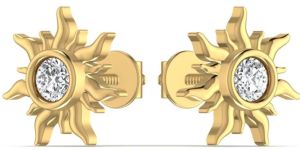 Sunshine Design Solitaire Single Diamond Stud Earring For Ladies