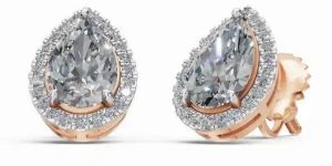Women Majestic Pear Halo Dreams Diamond Studs