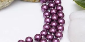 Women Purple & Silver-Toned Beaded Kundan Multistrand Bracelet